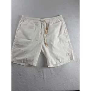 JMIERR Mens Off White Cotton Linen Blend Drawstring Casual Shorts Size 38 NWT